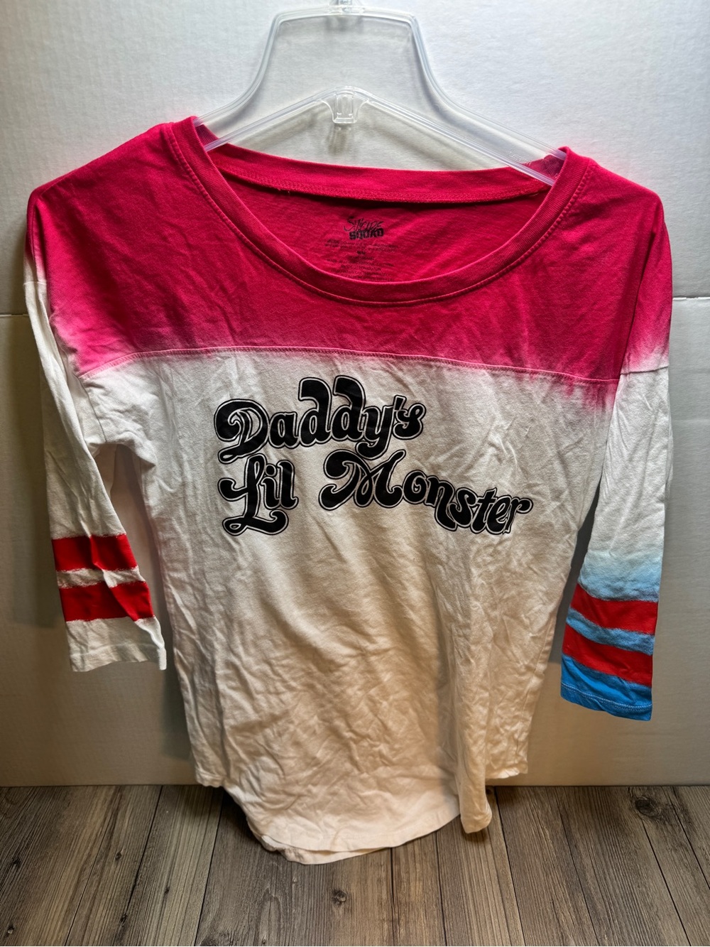 Harley Quinn Cosplay T-shirt DC Comics Suicide Squad Women’s Medium 3/4 Sleeve